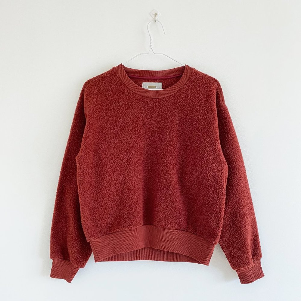 EVERLANE, NWOT, The ReNew Fleece Sweatshirt, Cinnamon Color, Size XS